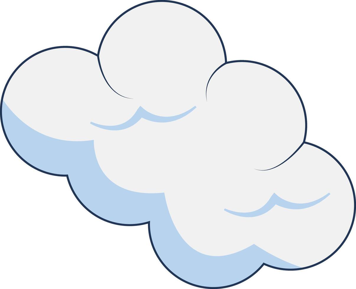 Clouds Element Isolated on White Background. Simple Cute Cartoon Design, Flat Style Illustration. vector