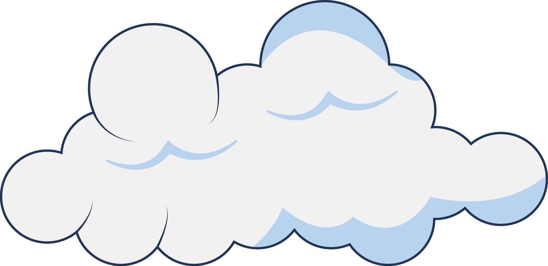 Clouds Element Isolated on White Background. Simple Cute Cartoon Design, Flat Style Illustration. vector