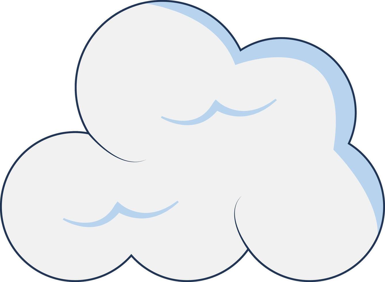 Clouds Element Isolated on White Background. Simple Cute Cartoon Design, Flat Style Illustration. vector