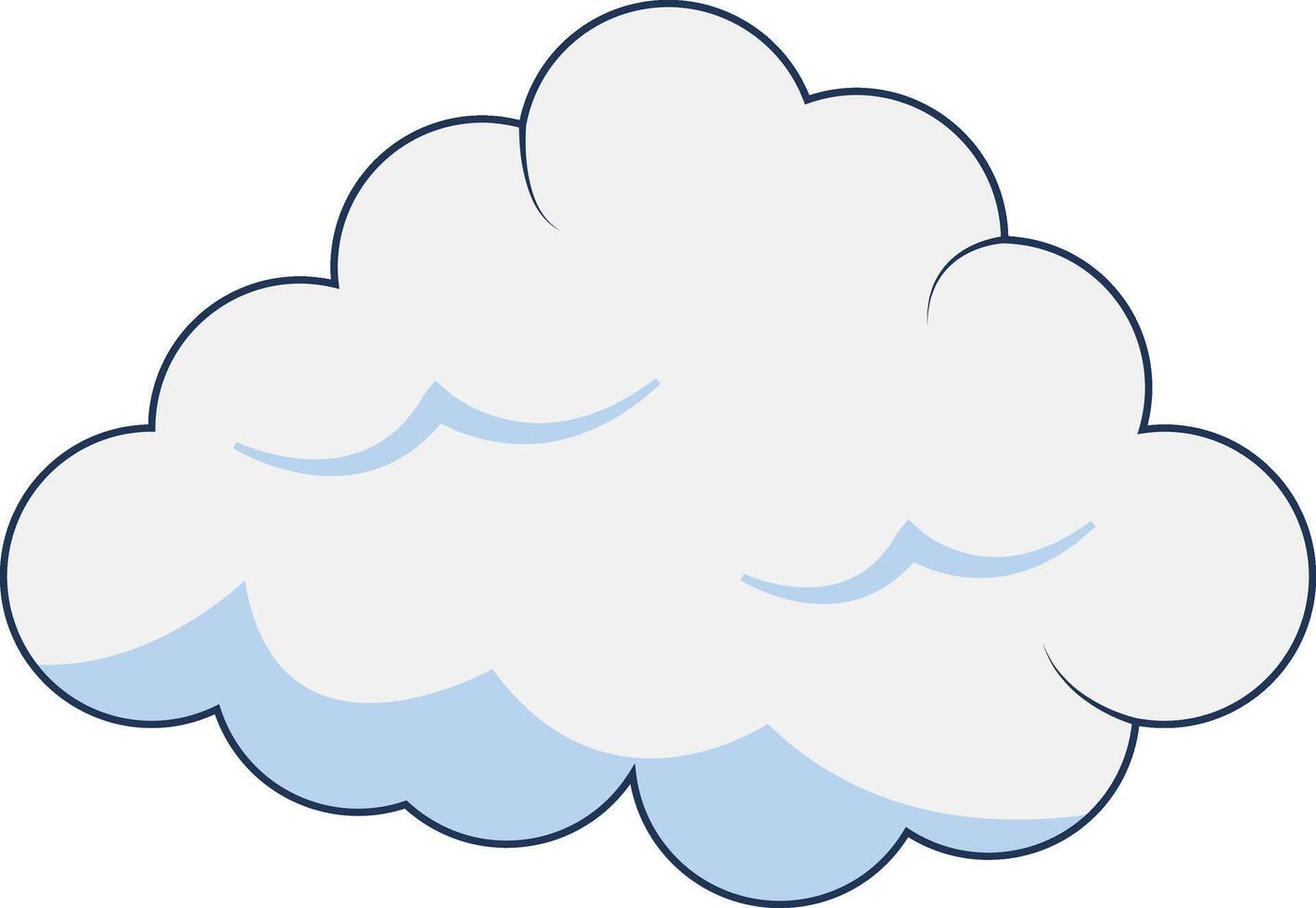 Clouds Element Isolated on White Background. Simple Cute Cartoon Design, Flat Style Illustration. vector