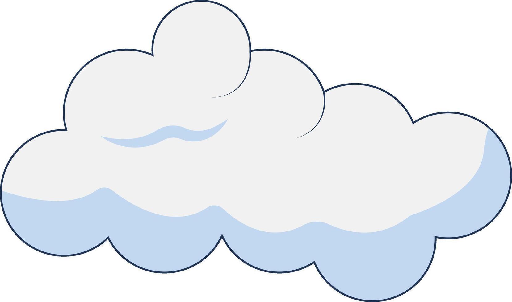 Clouds Element Isolated on White Background. Simple Cute Cartoon Design, Flat Style Illustration. vector