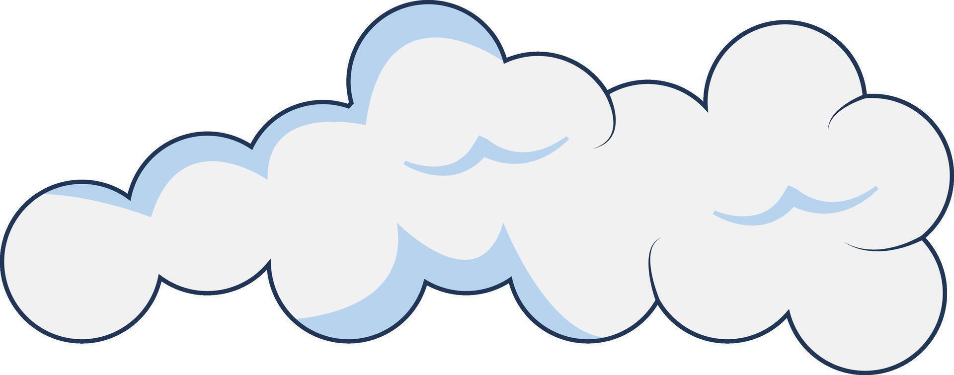 Clouds Element Isolated on White Background. Simple Cute Cartoon Design, Flat Style Illustration. vector