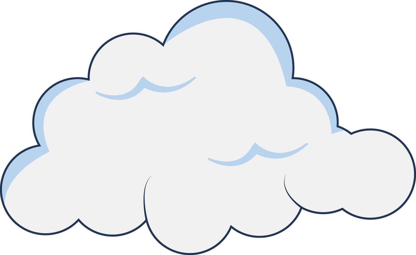 Clouds Element Isolated on White Background. Simple Cute Cartoon Design, Flat Style Illustration. vector