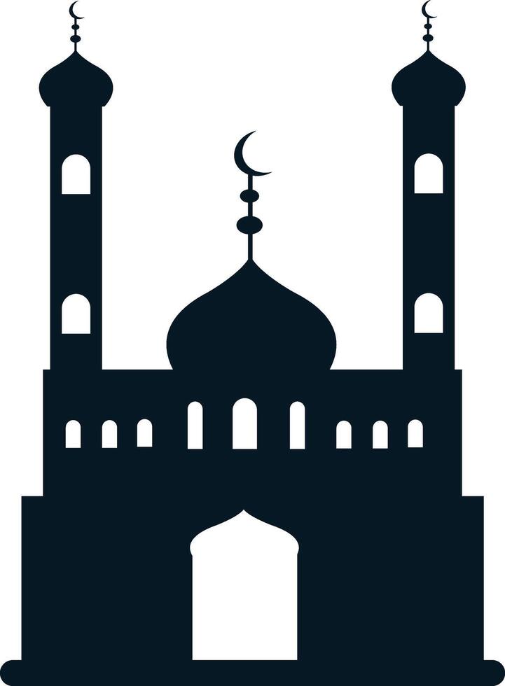 Muslim Mosque Silhouette Isolated on White Background. Illustration Design. vector