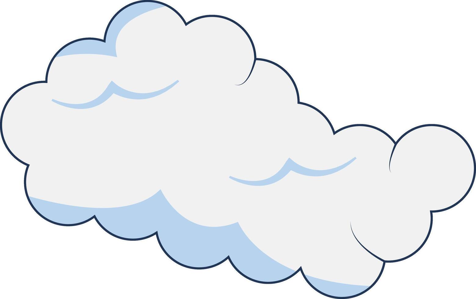 Clouds Element Isolated on White Background. Simple Cute Cartoon Design, Flat Style Illustration. vector