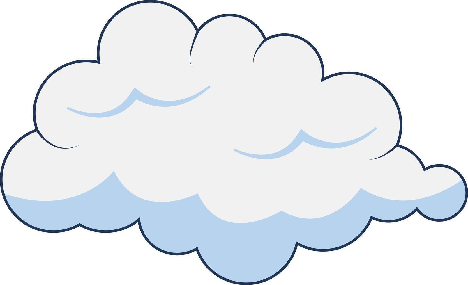 Clouds Element Isolated on White Background. Simple Cute Cartoon Design, Flat Style Illustration. vector