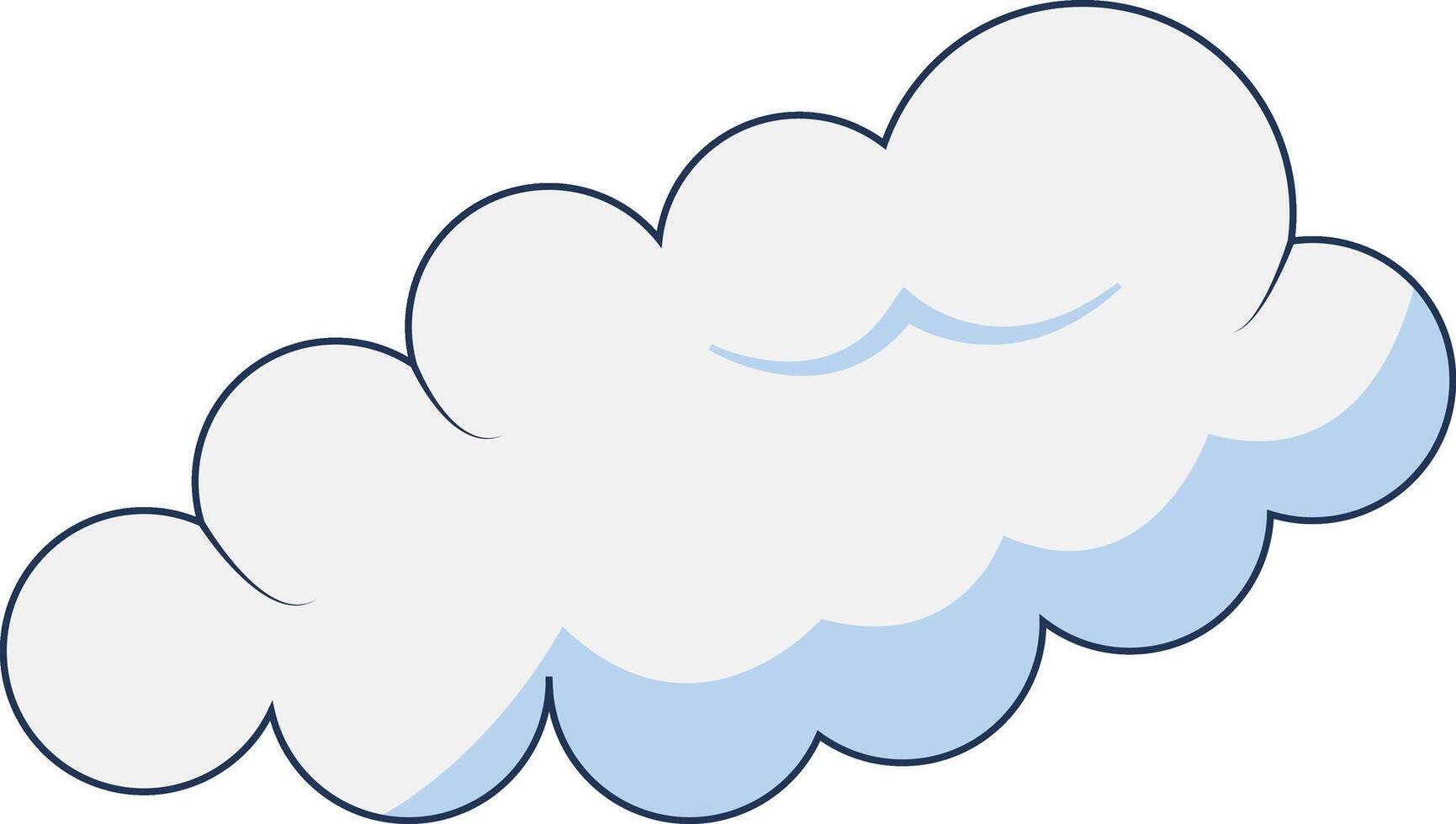 Clouds Element Isolated on White Background. Simple Cute Cartoon Design, Flat Style Illustration. vector