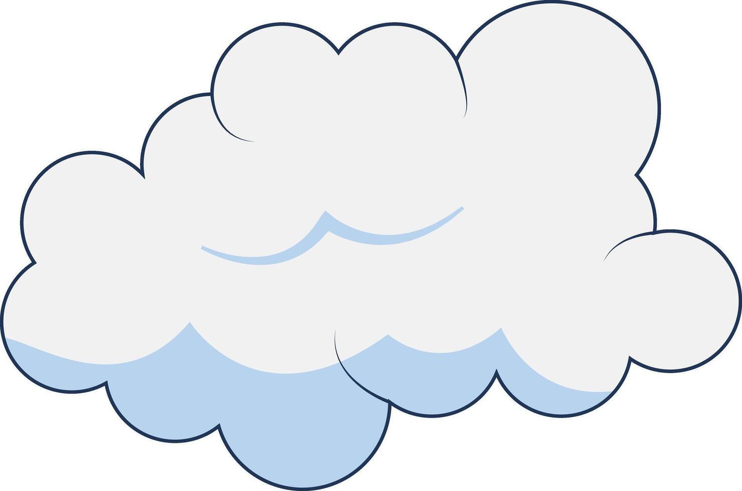 Clouds Element Isolated on White Background. Simple Cute Cartoon Design, Flat Style Illustration. vector