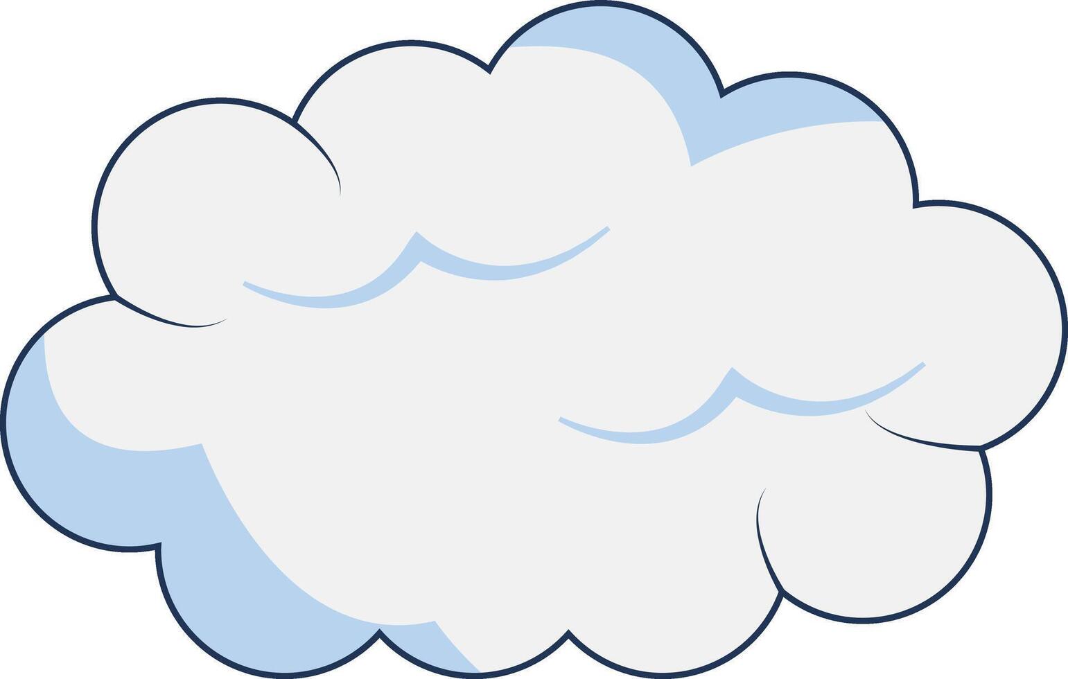Clouds Element Isolated on White Background. Simple Cute Cartoon Design, Flat Style Illustration. vector