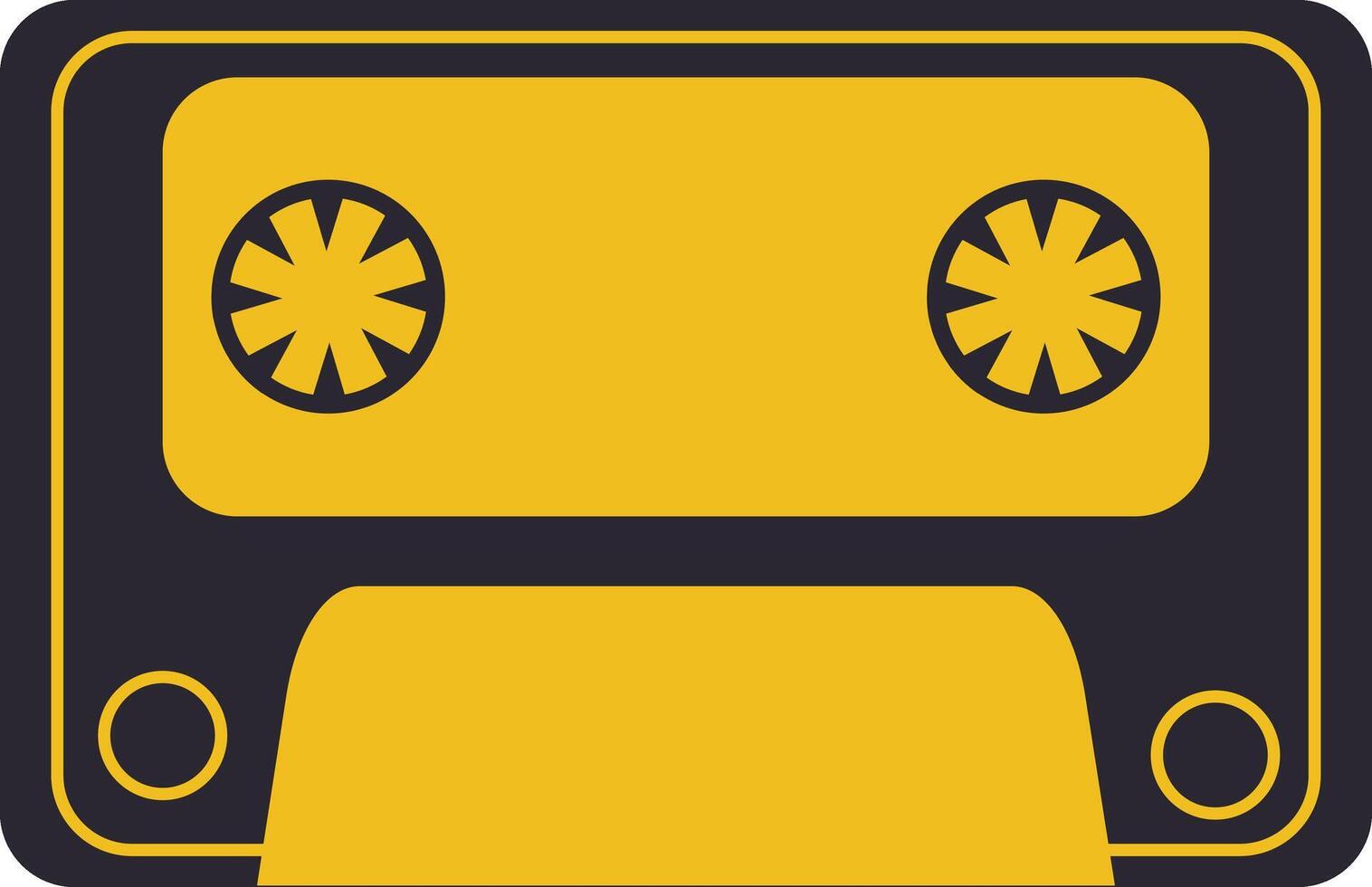 Retro Audio Cassette Tape Isolated on White Background. Cartoon Illustration. vector