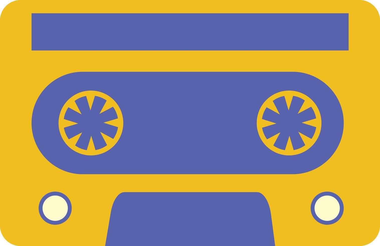 Retro Audio Cassette Tape Isolated on White Background. Cartoon Illustration. vector