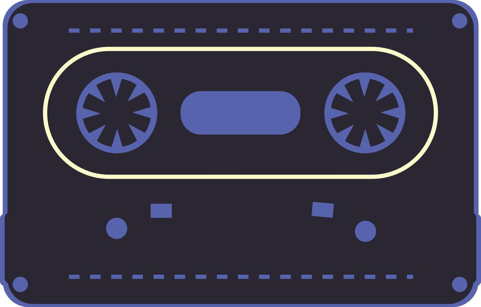 Retro Audio Cassette Tape Isolated on White Background. Cartoon Illustration. vector