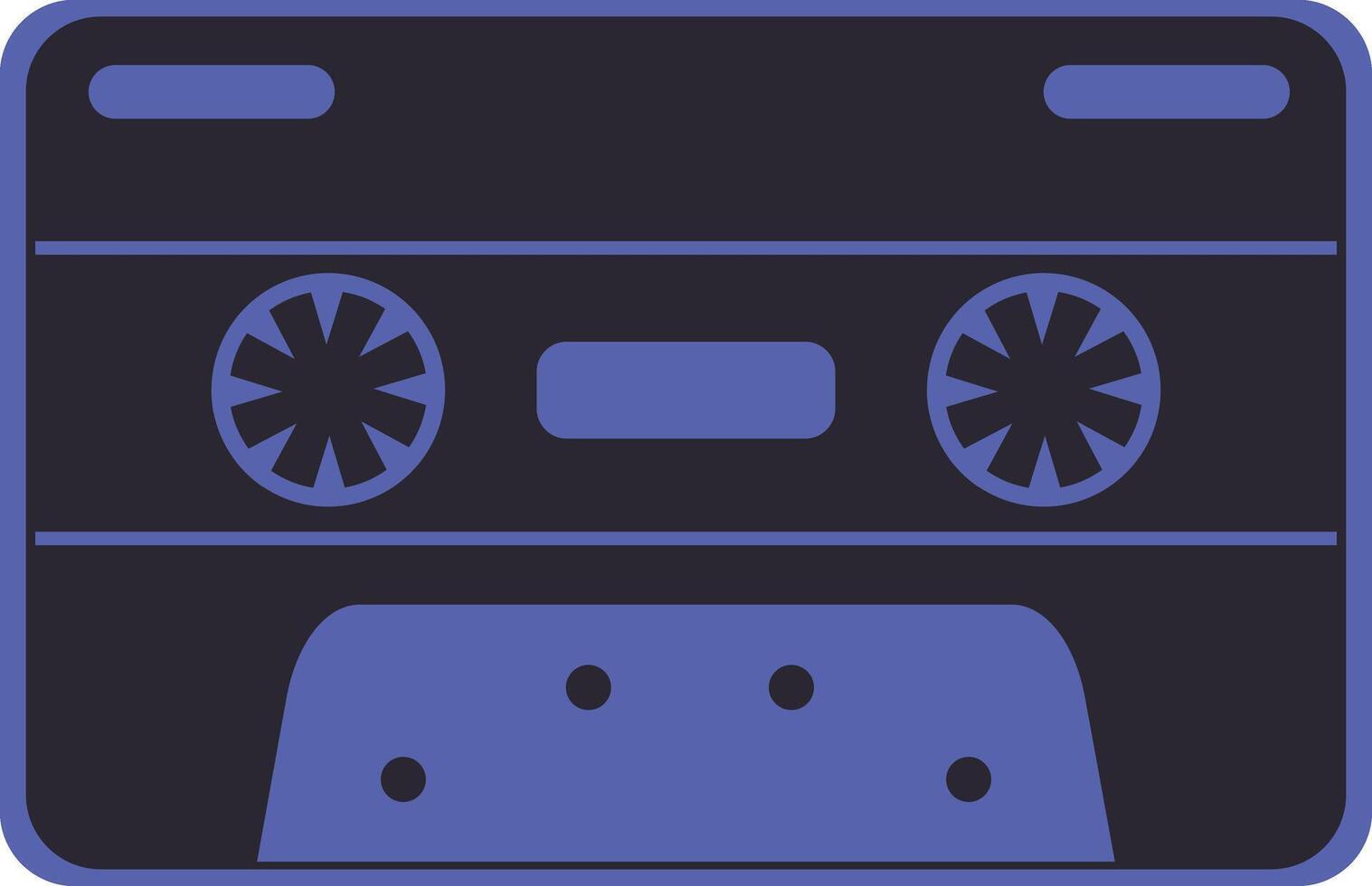 Retro Audio Cassette Tape Isolated on White Background. Cartoon Illustration. vector