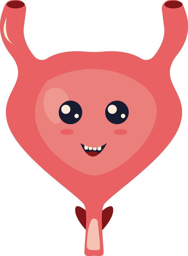 Human Internal Organs Character with Cute Cartoon Style. Isolated on White Background. vector