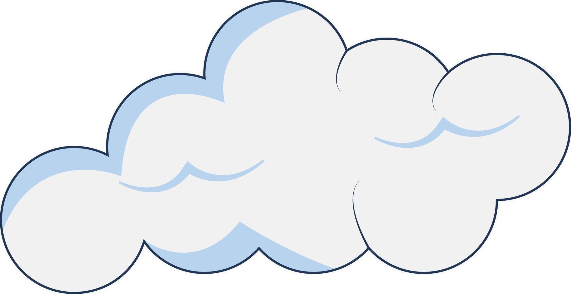 Clouds Element Isolated on White Background. Simple Cute Cartoon Design, Flat Style Illustration. vector
