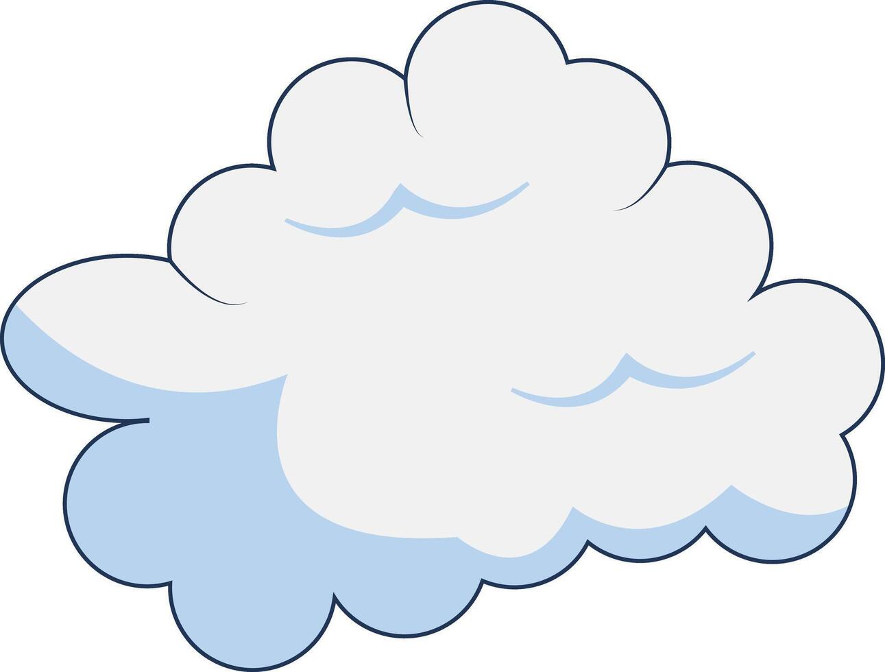Clouds Element Isolated on White Background. Simple Cute Cartoon Design, Flat Style Illustration. vector