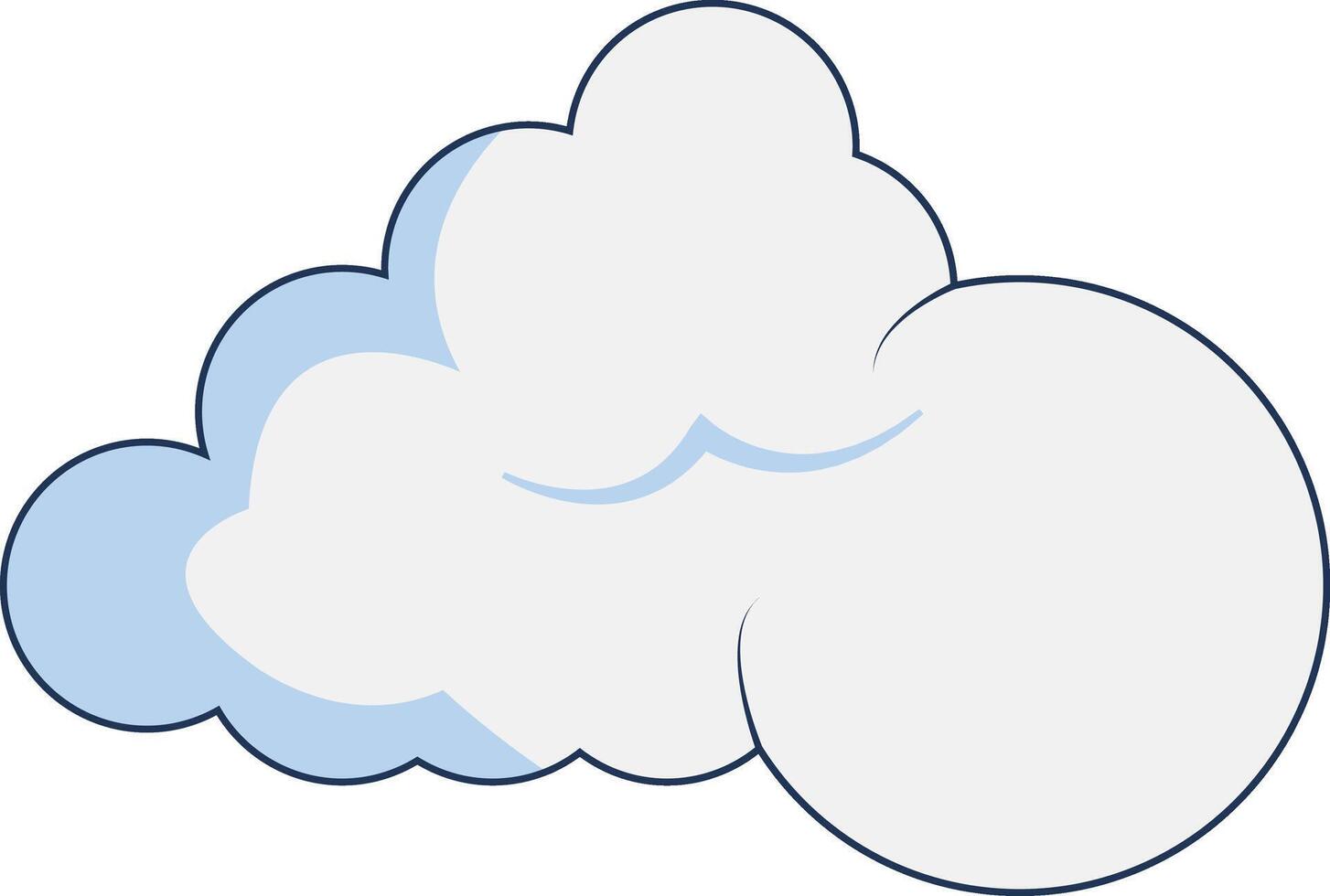 Clouds Element Isolated on White Background. Simple Cute Cartoon Design, Flat Style Illustration. vector
