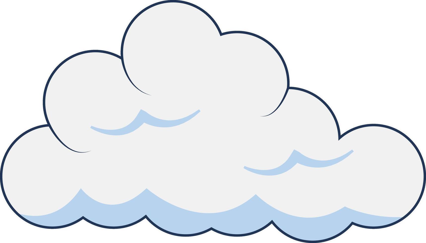 Clouds Element Isolated on White Background. Simple Cute Cartoon Design, Flat Style Illustration. vector