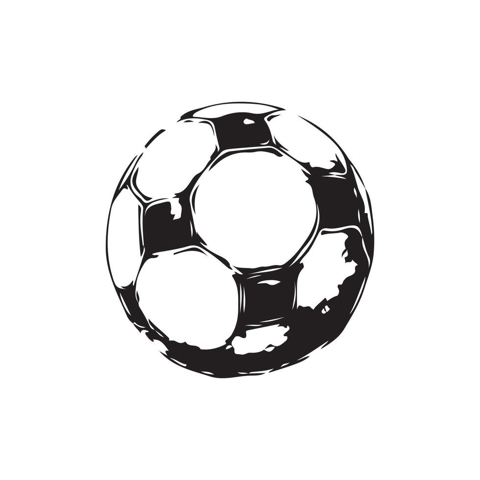 Isolated Realistic Soccer Ball black and white color vector