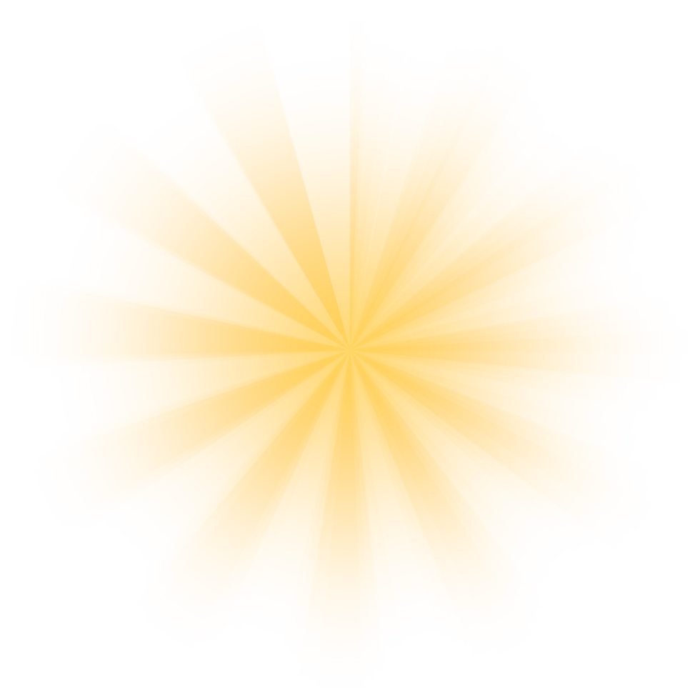 Transparent Sun ray background. Radial beam sunrise or sunset light retro design illustration. Light sunburst glowing background. png