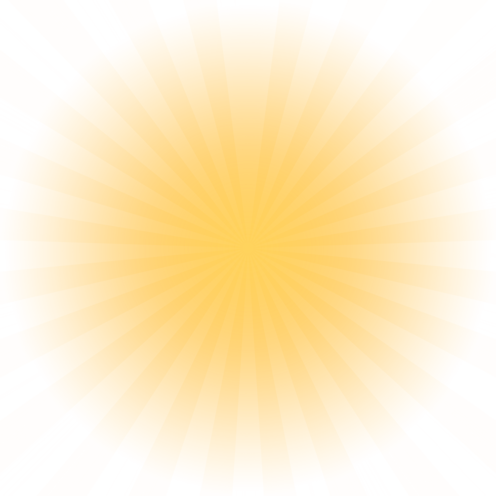 Transparent Sun ray background. Radial beam sunrise or sunset light retro design illustration. Light sunburst glowing background. png