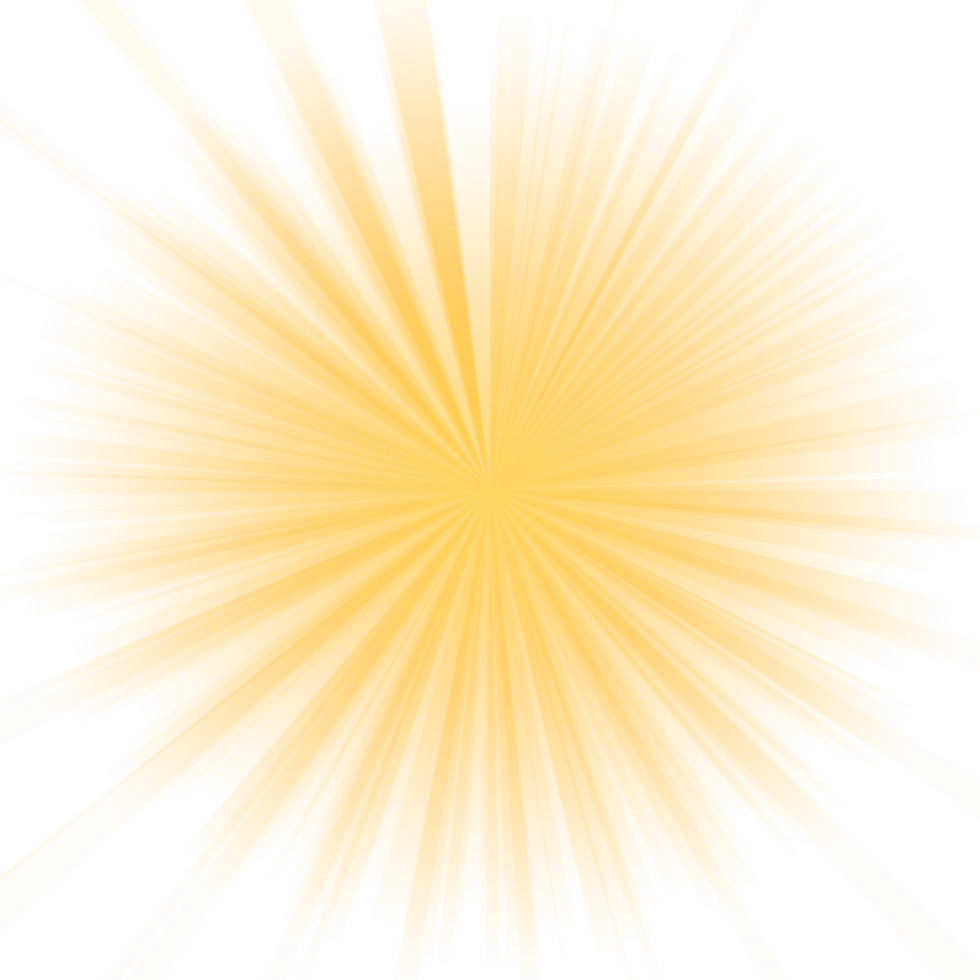 Transparent Sun ray background. Radial beam sunrise or sunset light retro design illustration. Light sunburst glowing background. png