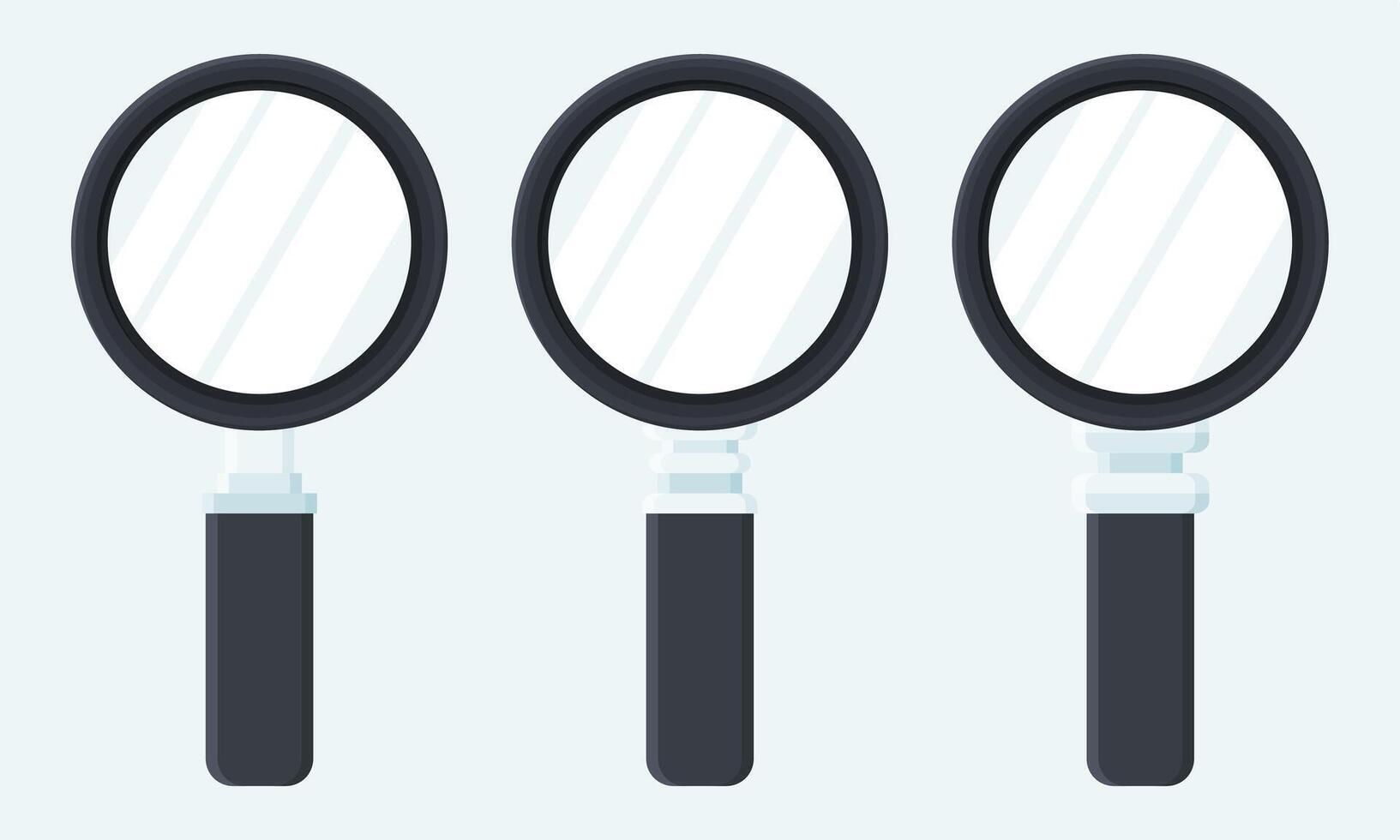 Search Tool Magnifying Glass Icon. Illustration of a Magnifying Glass with a Lens. Magnifying Glass Collection. vector