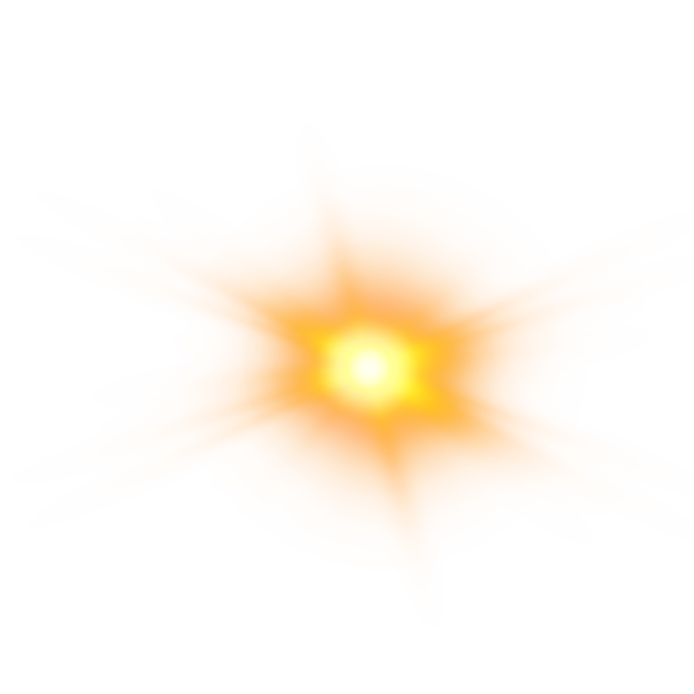 Golden Star sparks glitter special light effect. Gold sparkles star on transparent background. Transparent sunlight special lens flare light effect. png