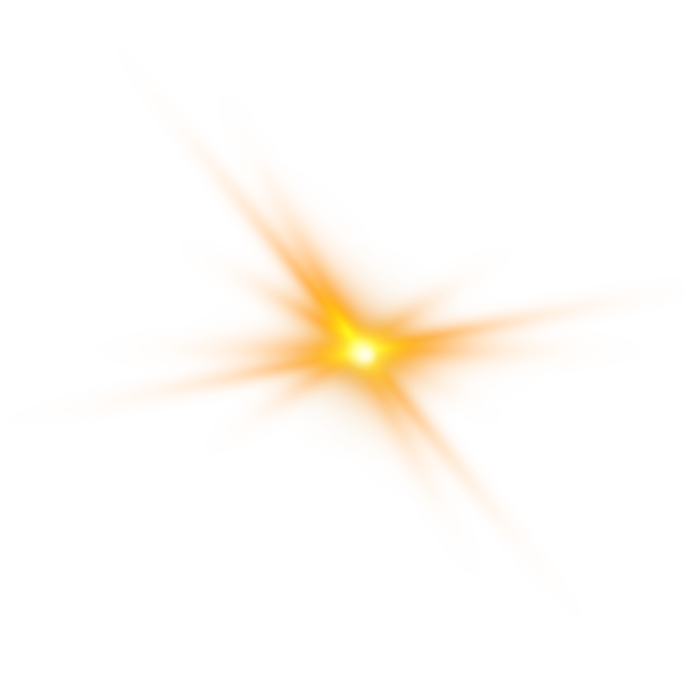 Golden Star sparks glitter special light effect. Gold sparkles star on transparent background. Transparent sunlight special lens flare light effect. png