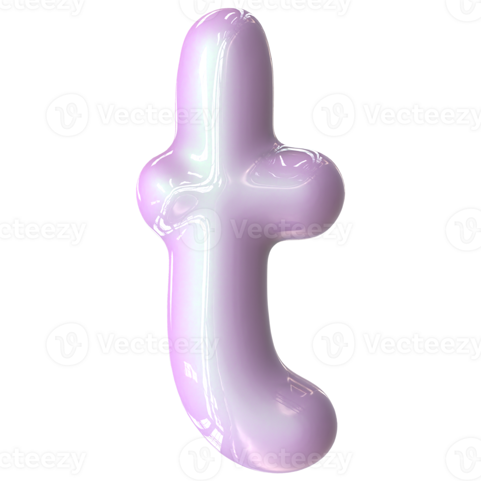 t Font Pink Color 3D Render png