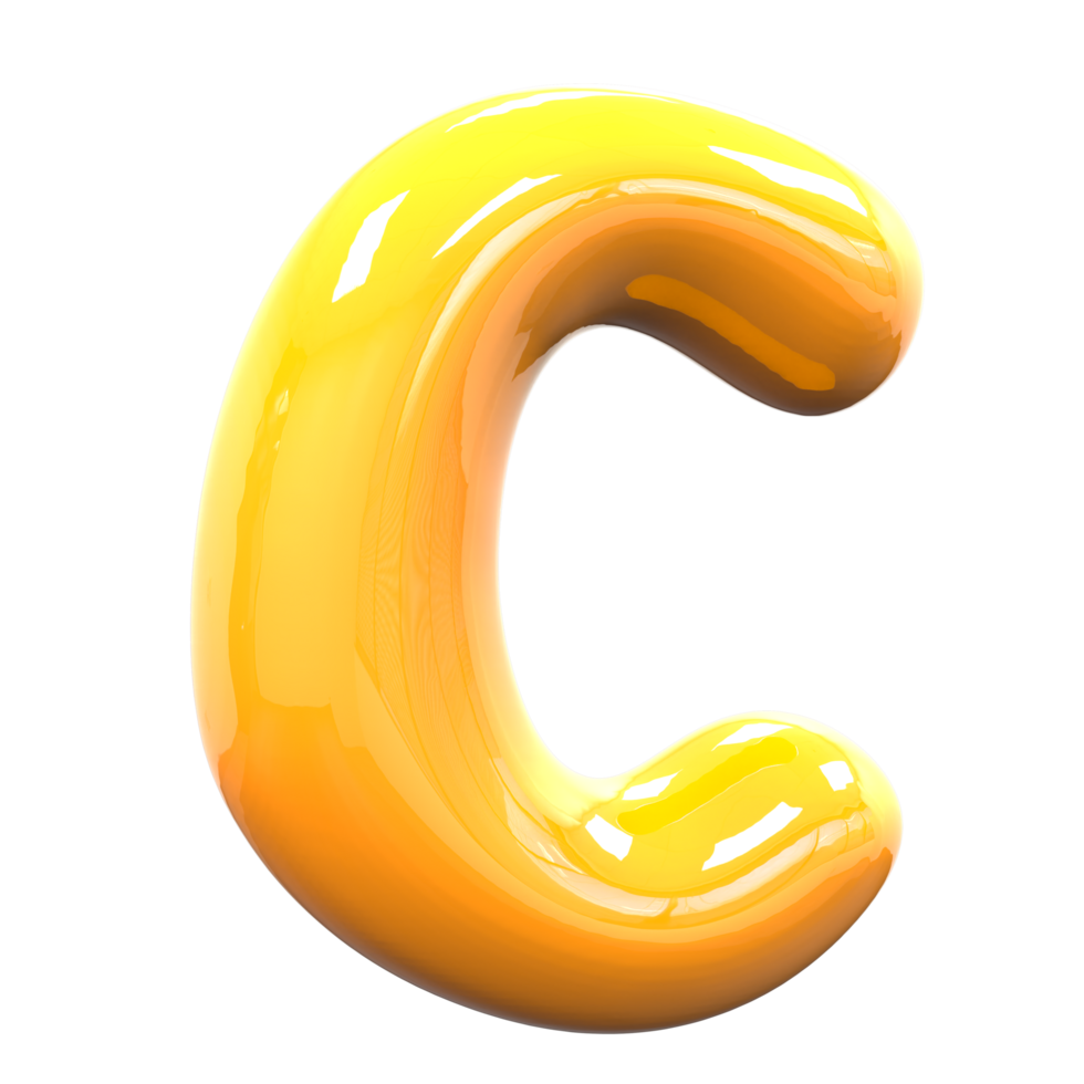 c Font Yellow Color 3D Render png