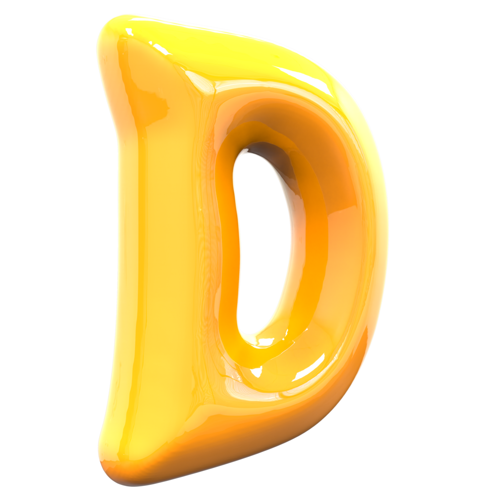 D Font Yellow Color 3D Rendering png