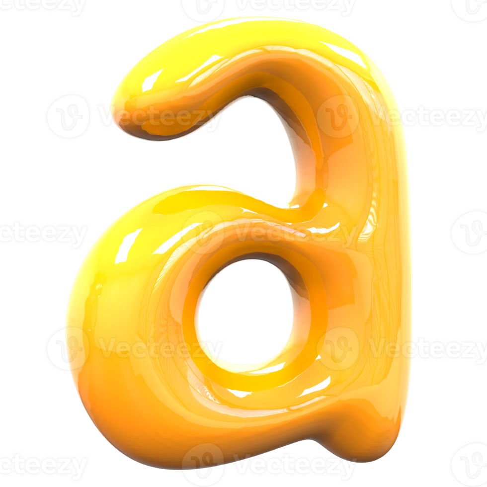 A Font Yellow Color 3D Render png