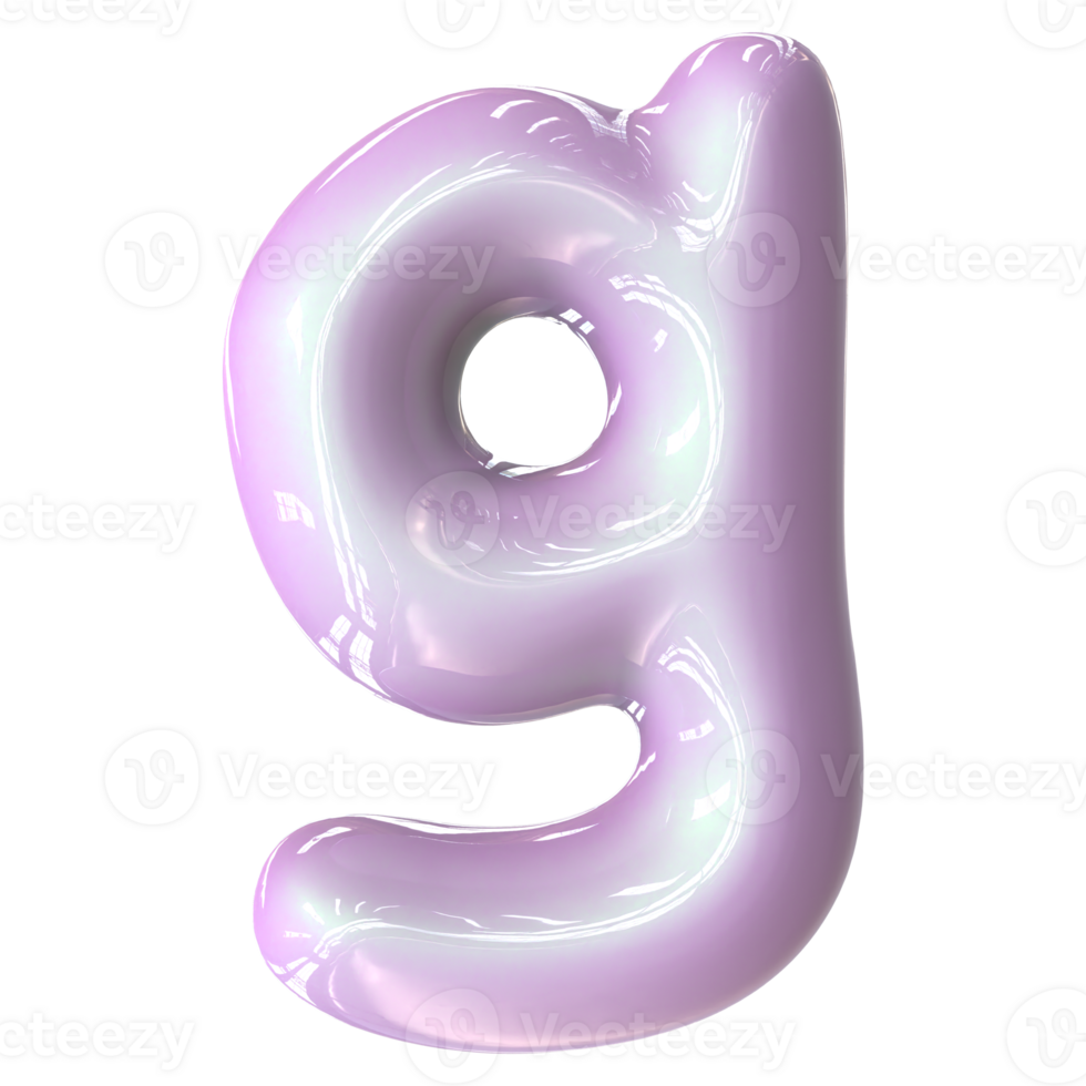 g Font Pink Color 3D Render png