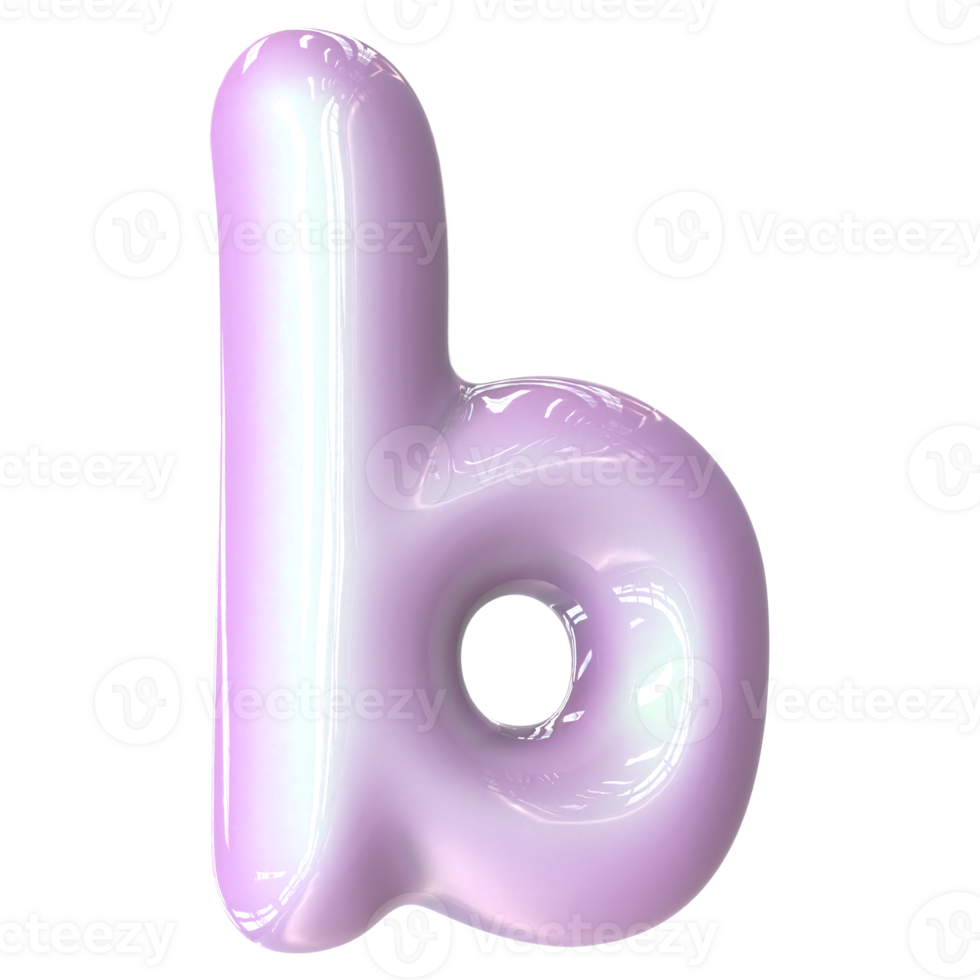 b Font Pink Color 3D Render png