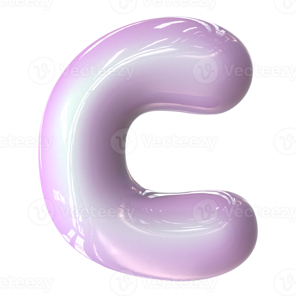 c Font Pink Color 3D Render png