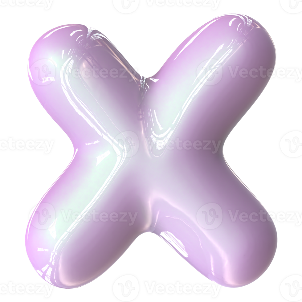 x Font Pink Color 3D Render png