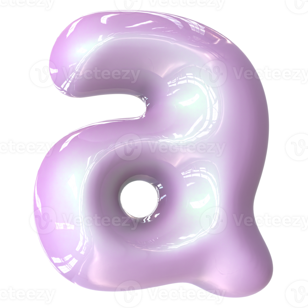a Font Pink Color 3D Render png