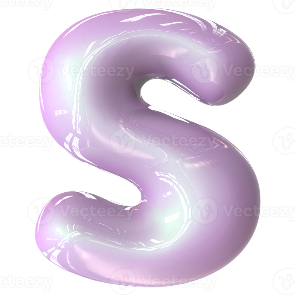 s Font Pink Color 3D Render png