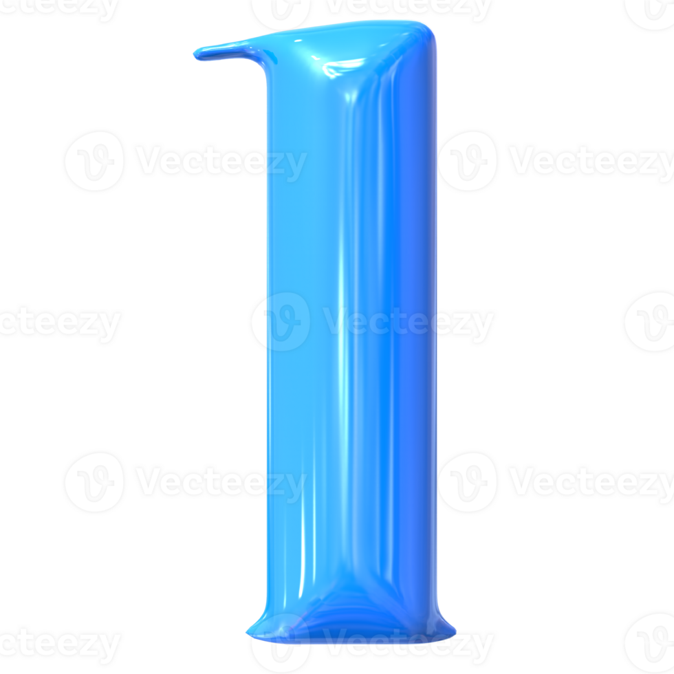 Number 1 in Blue color png
