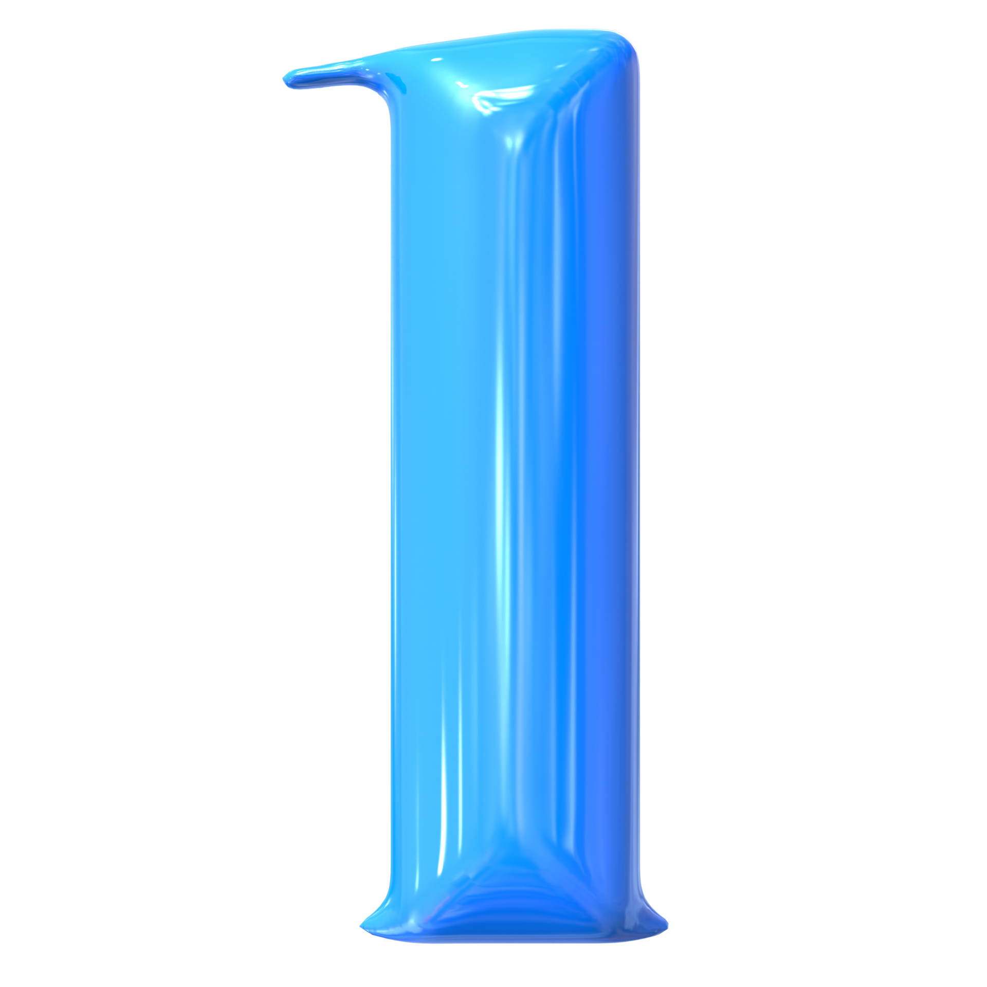 Number 1 in Blue color 46552745 PNG
