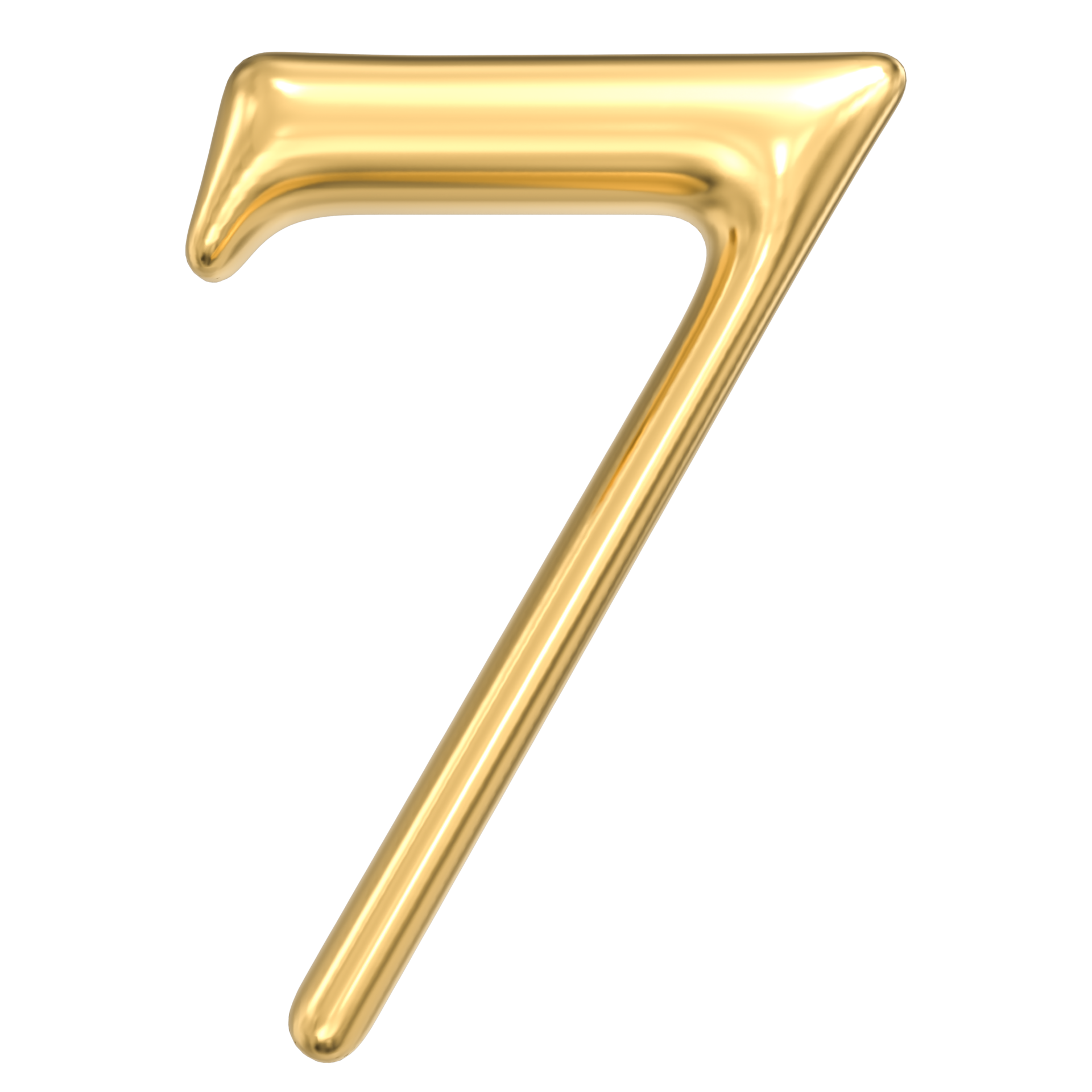 3D rendering of number 7 gold 46552747 PNG