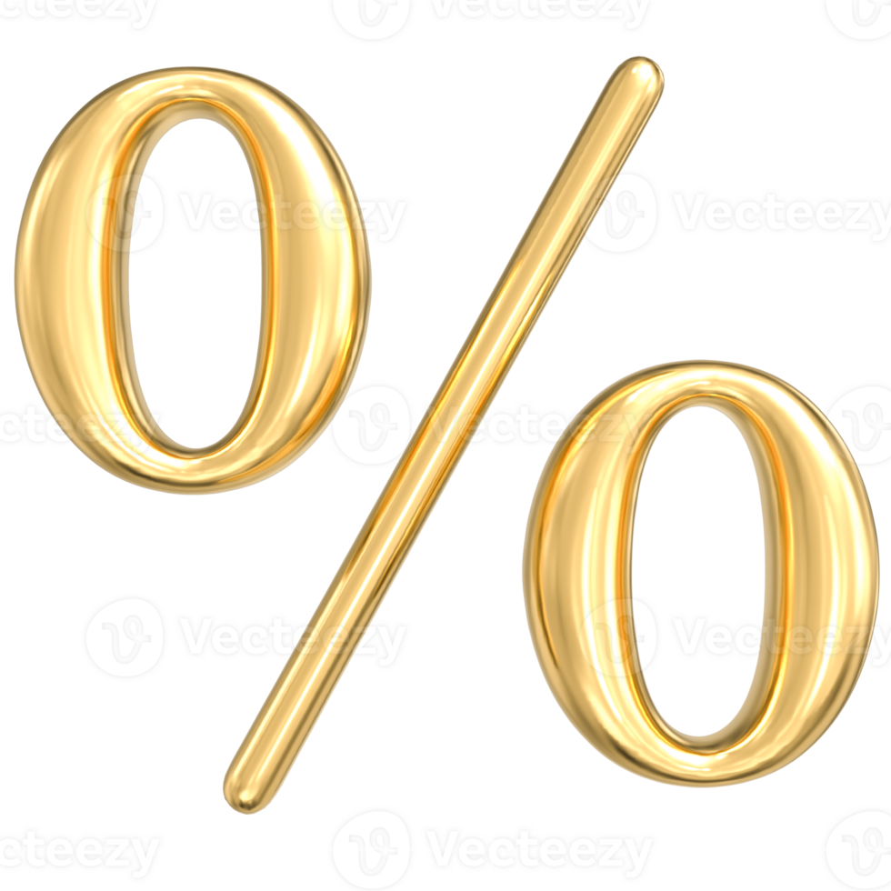 3D rendering of Percent gold png