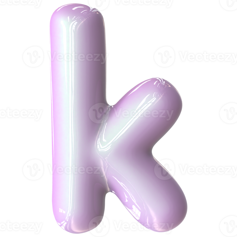 k Font Pink Color 3D Render png