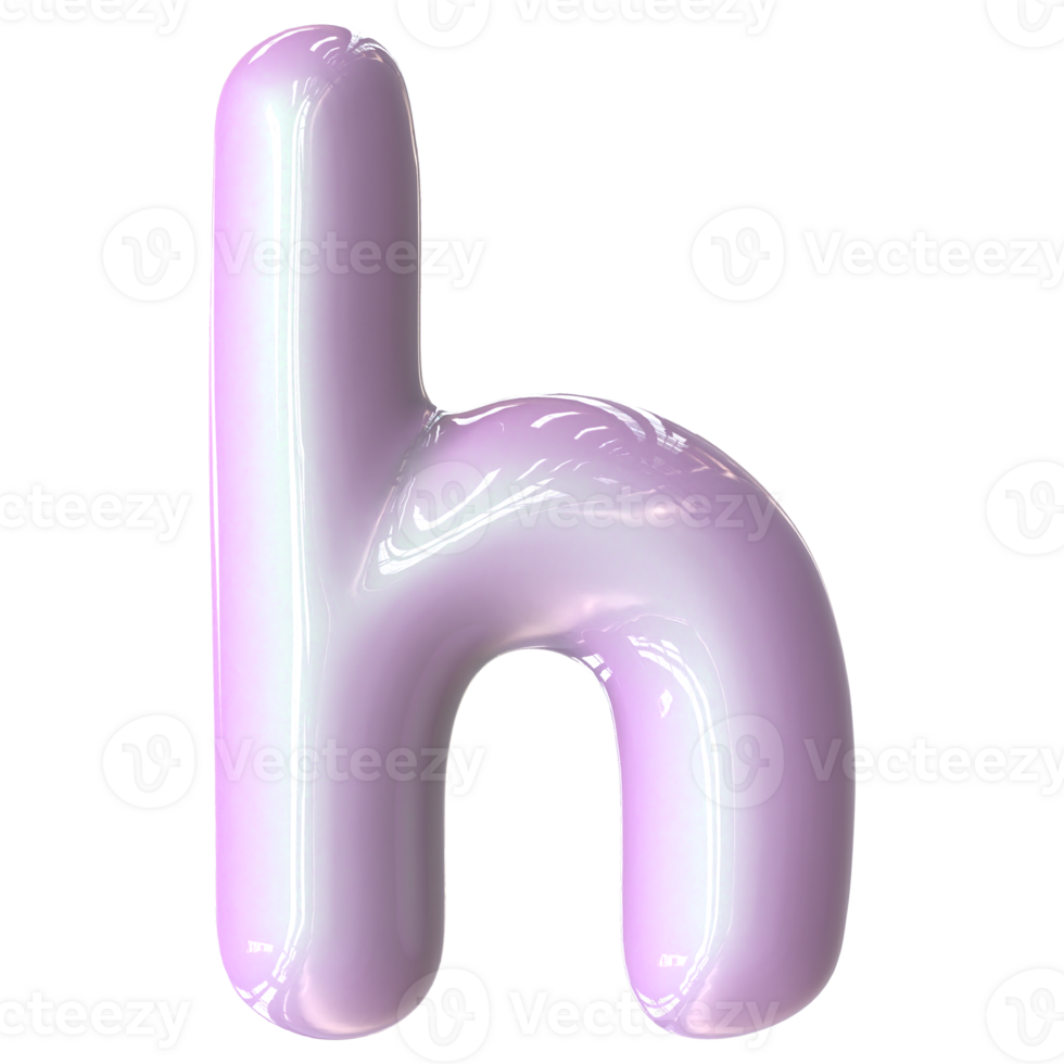 h Font Pink Color 3D Render png