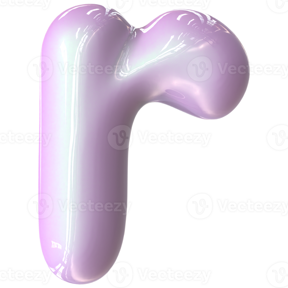 r Font Pink Color 3D Render png