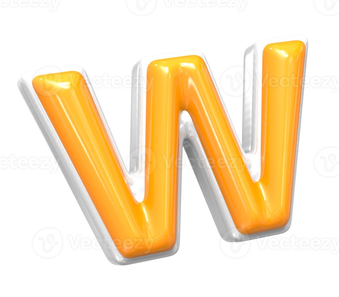 3D Render Of Font w With White And Yellow Color png