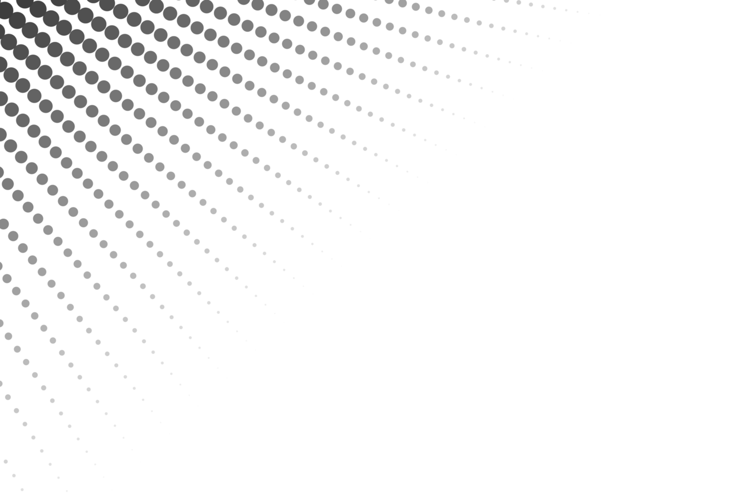 Black abstract dotted halftone on transparent background png