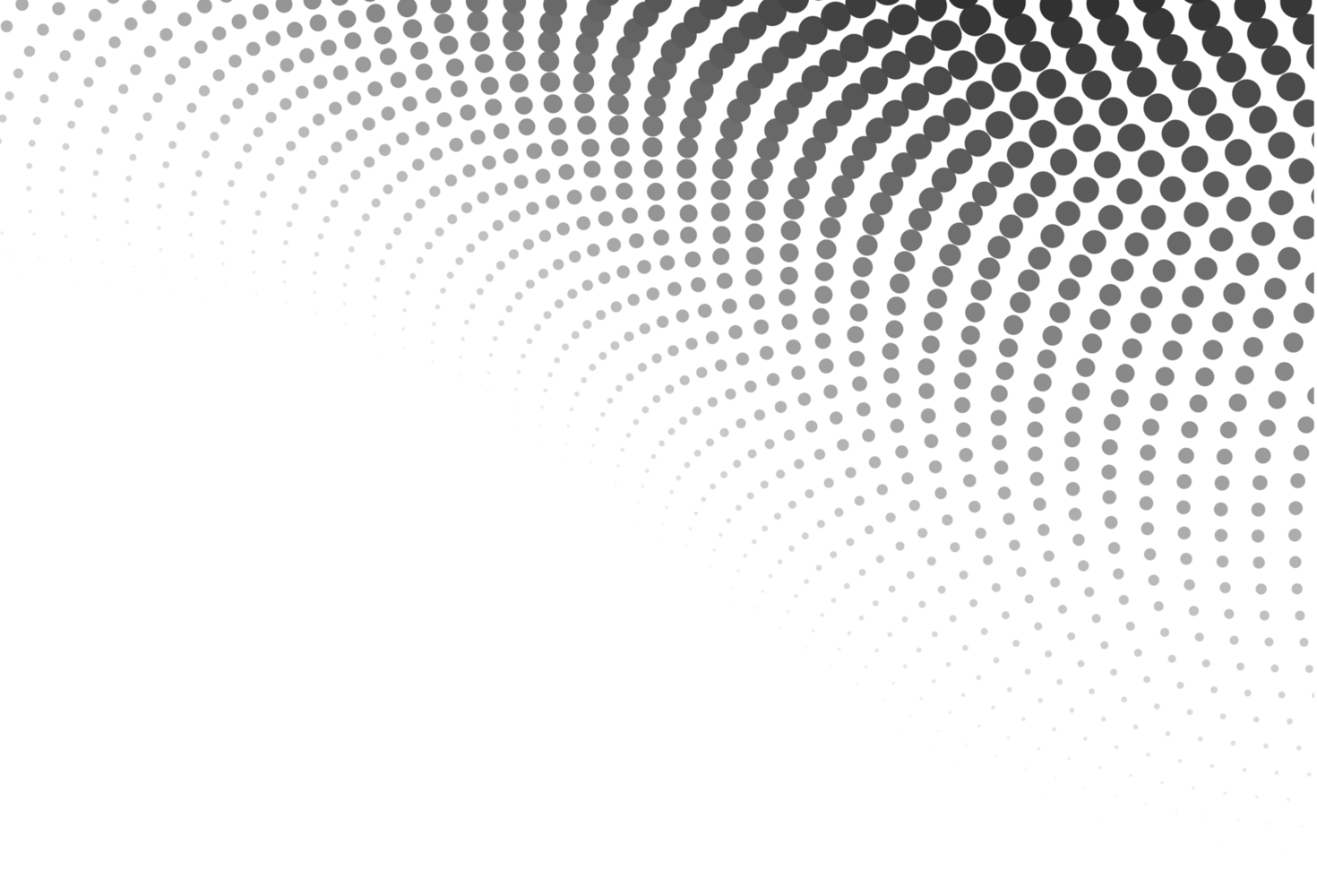 Black abstract dotted halftone on transparent background png