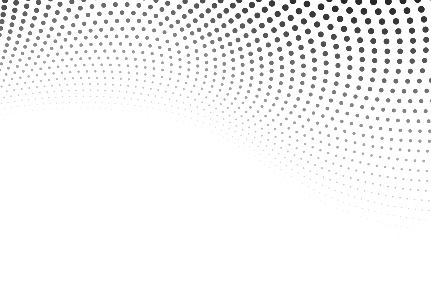 Black abstract dotted halftone on transparent background png
